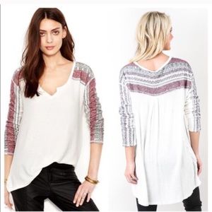 Free People Drippy Thermal Mixed Print Tunic